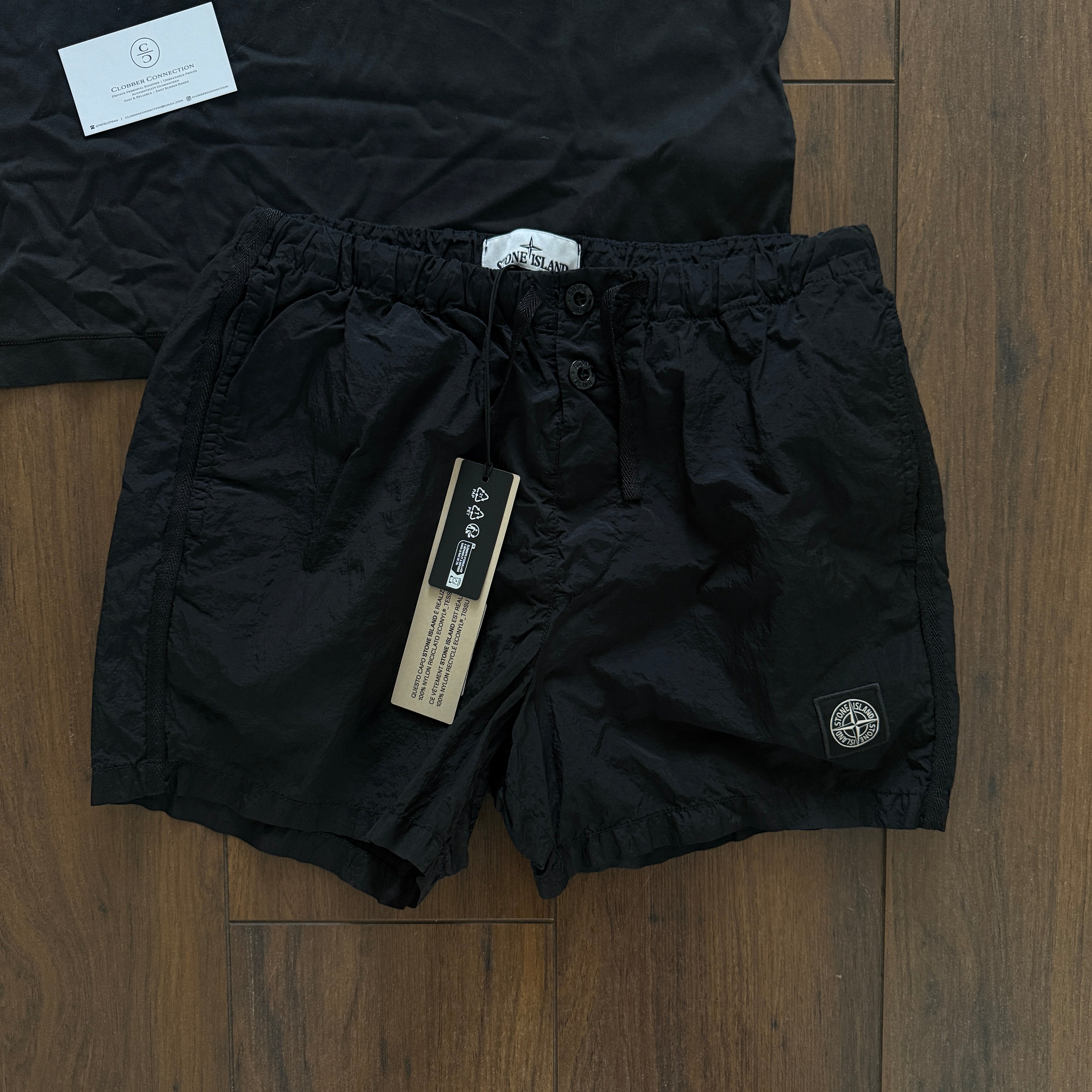 Stone Island T-Shirt/Shorts Set - Black