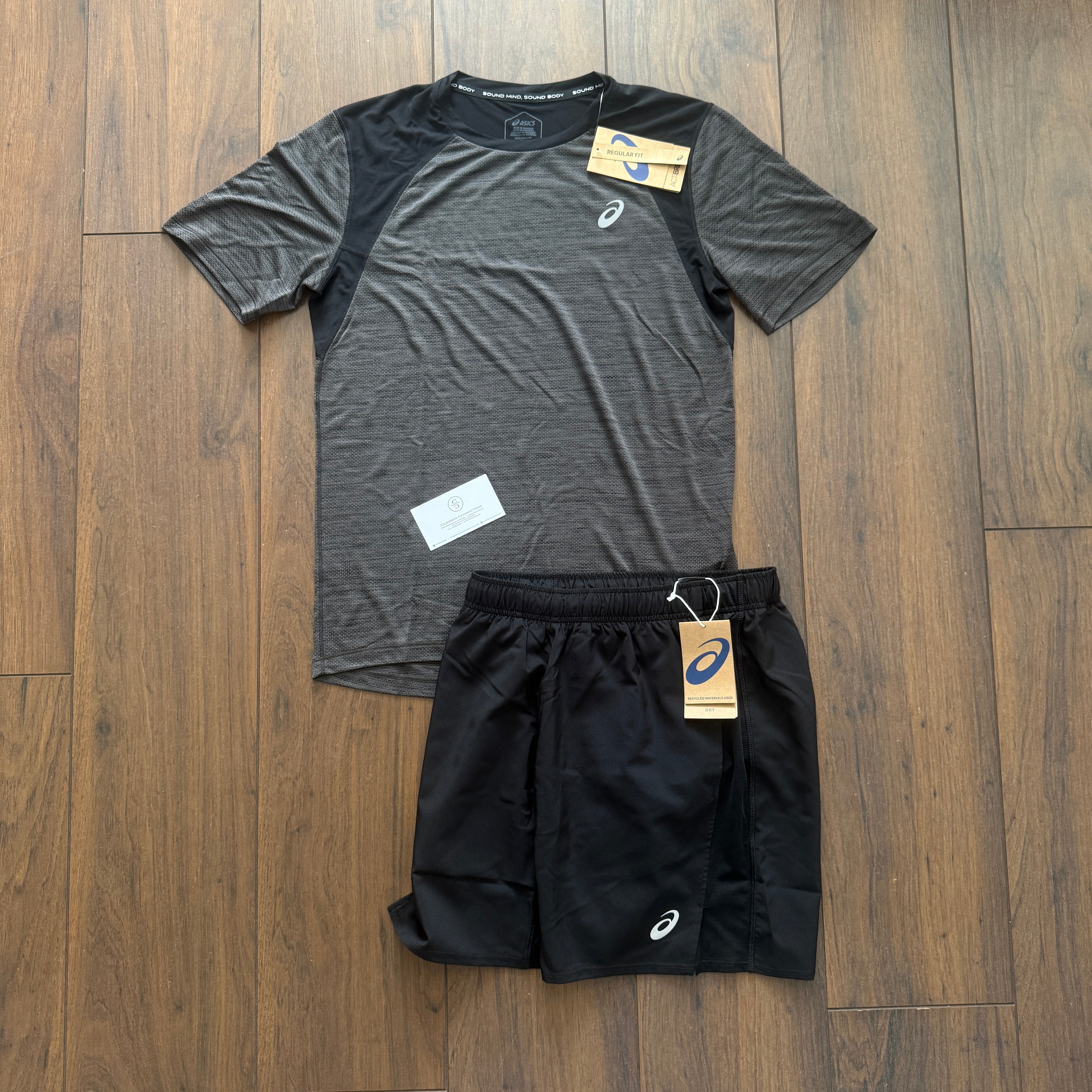 Asics Black Grey Set