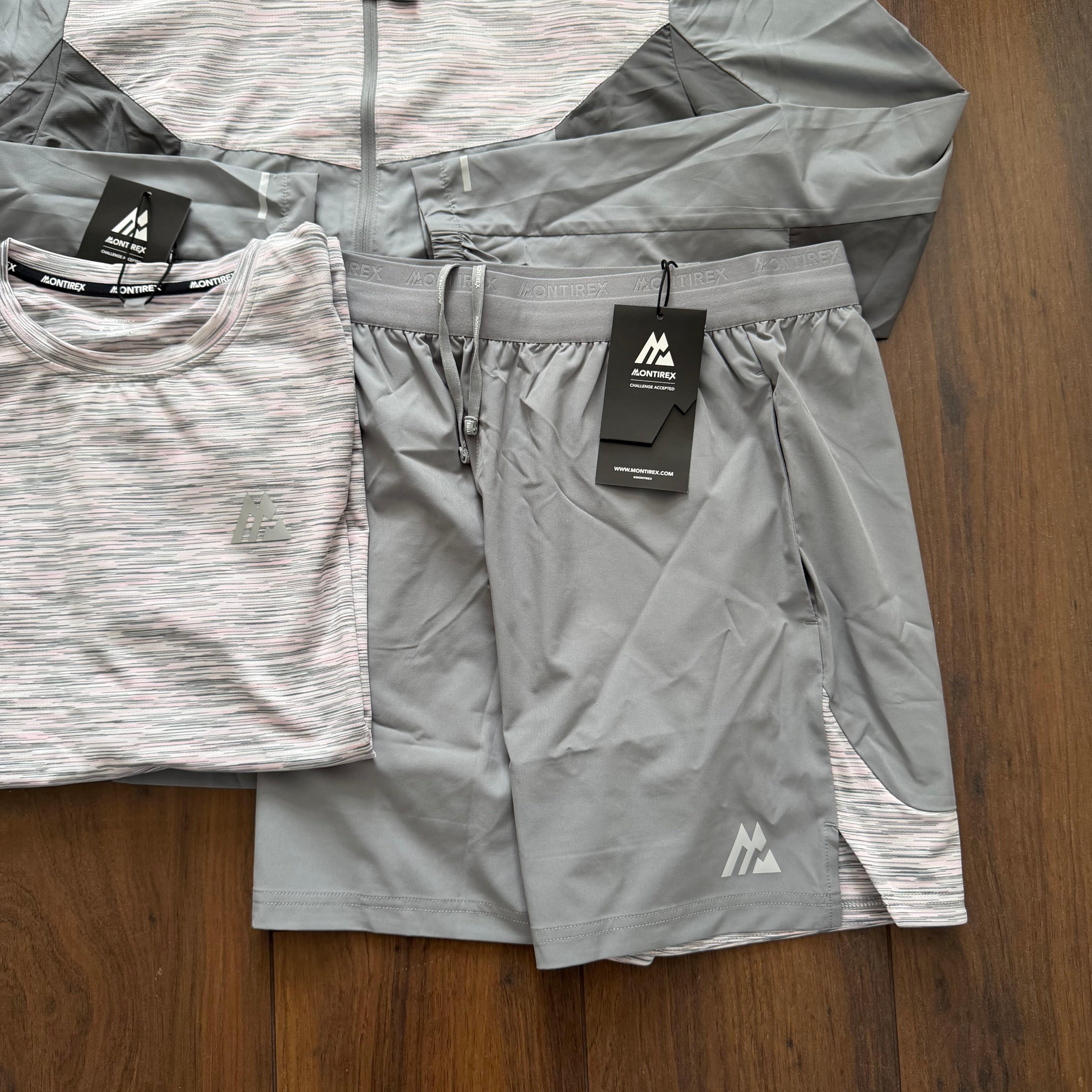 Montirex Windbreaker Trio Set - PLATINUM GREY / LIGHT PINK / WHITE