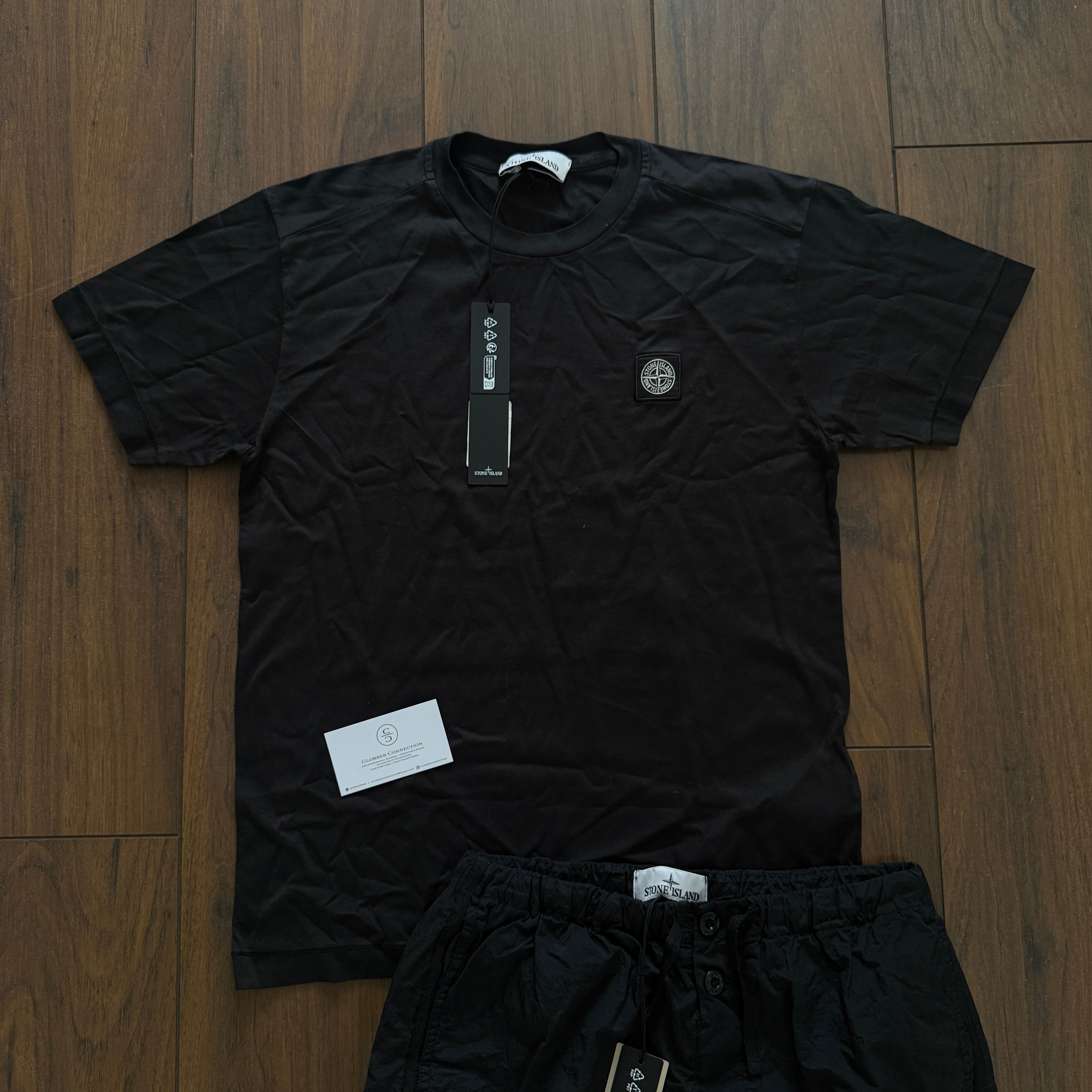 Stone Island T-Shirt/Shorts Set - Black