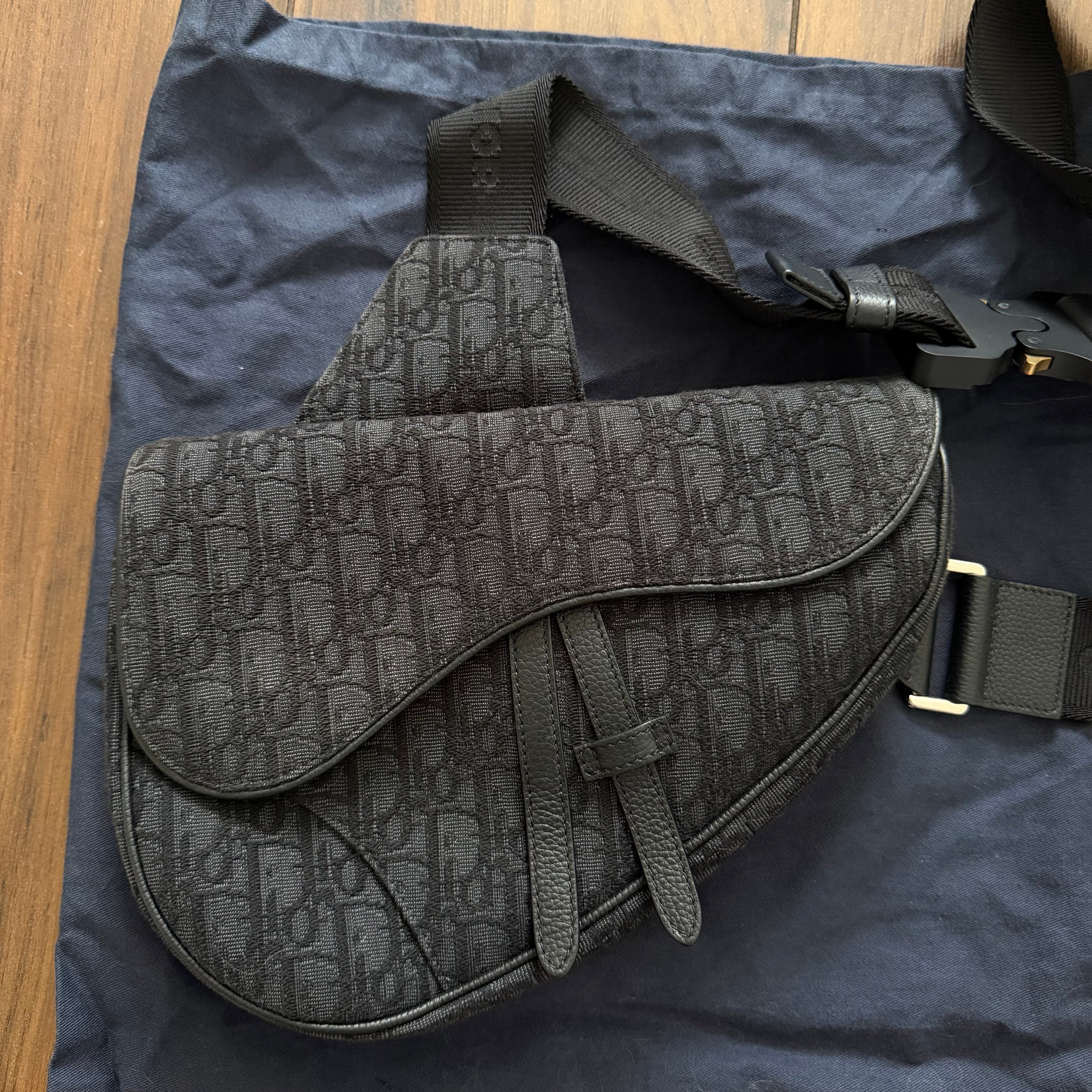 Pre-Loved - Dior Saddle Oblique Bag - Black