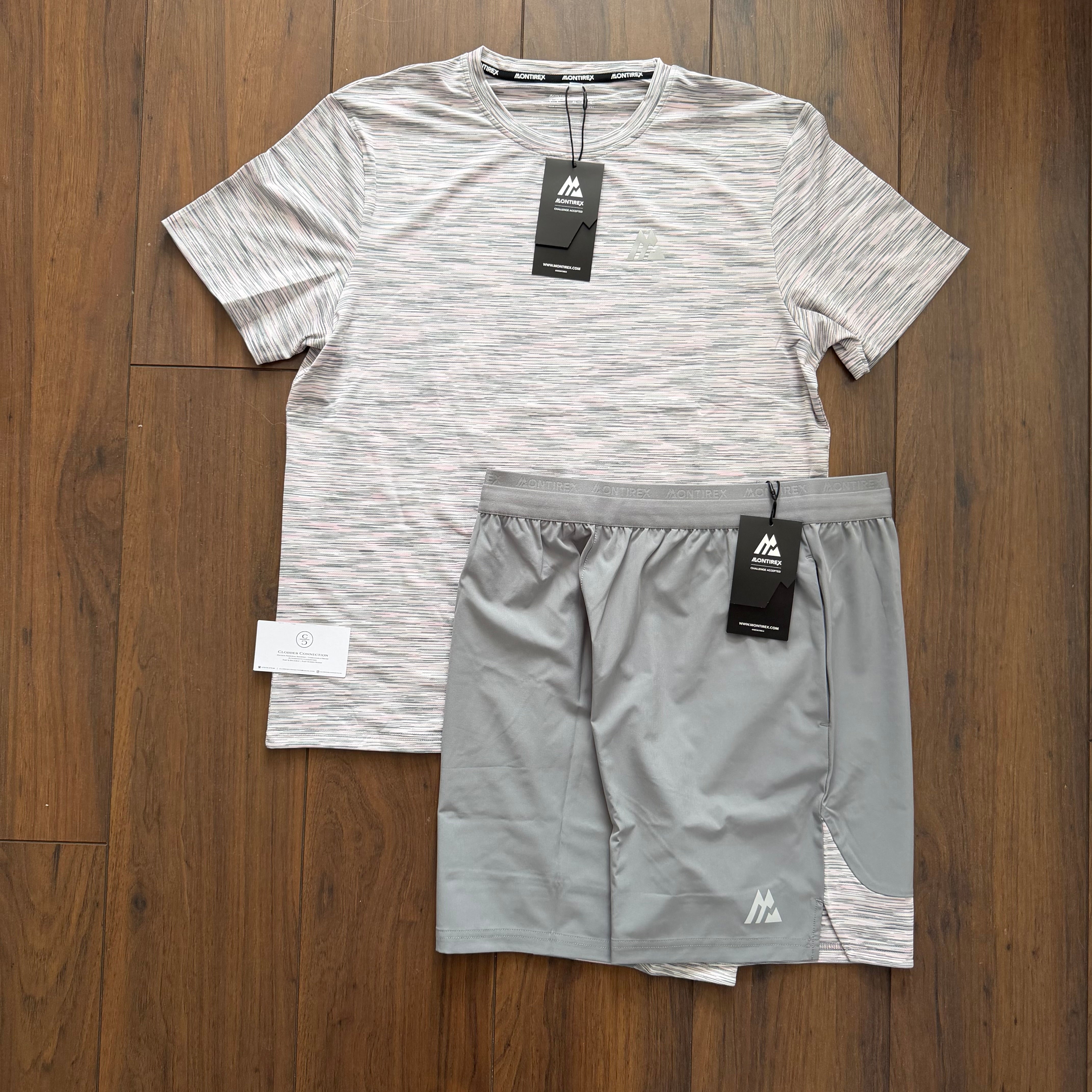 Montirex Short Set - PLATINUM GREY / LIGHT PINK / WHITE (Copy)
