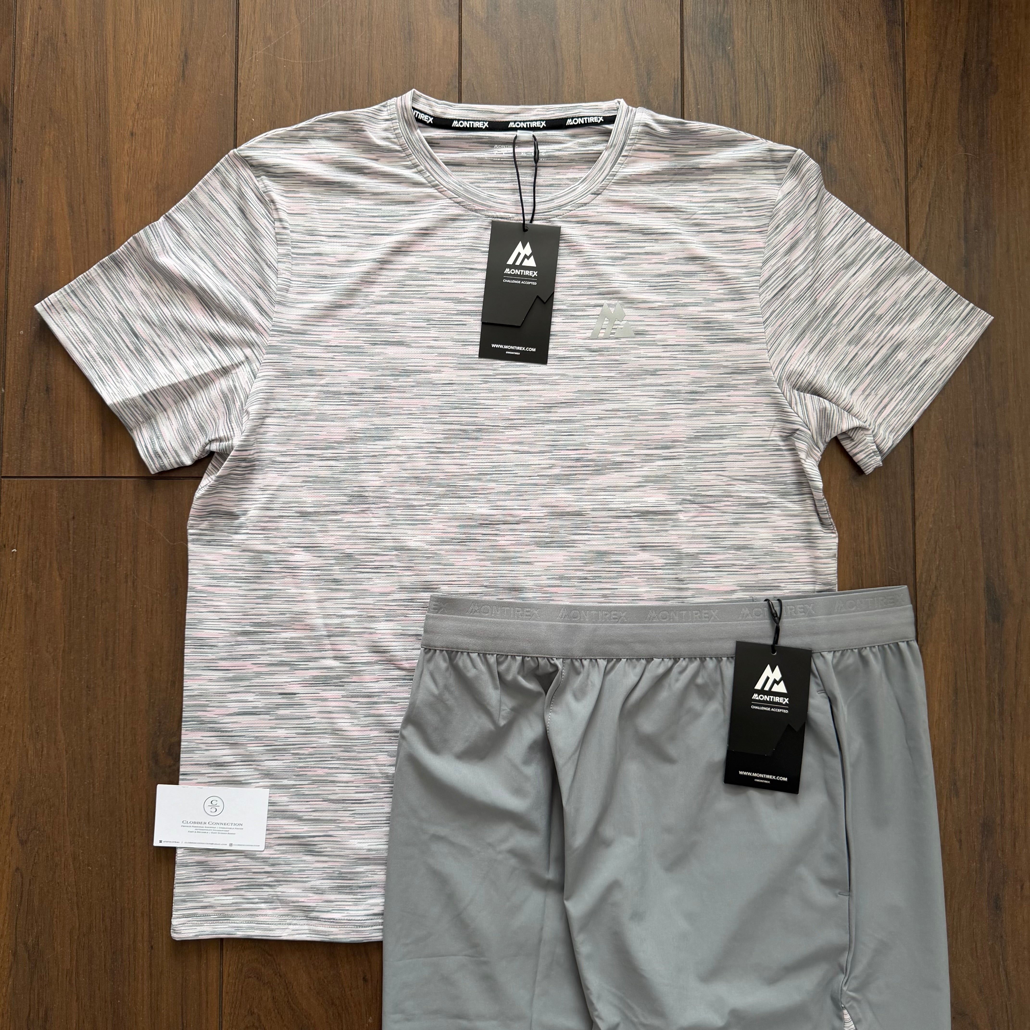 Montirex Short Set - PLATINUM GREY / LIGHT PINK / WHITE (Copy)