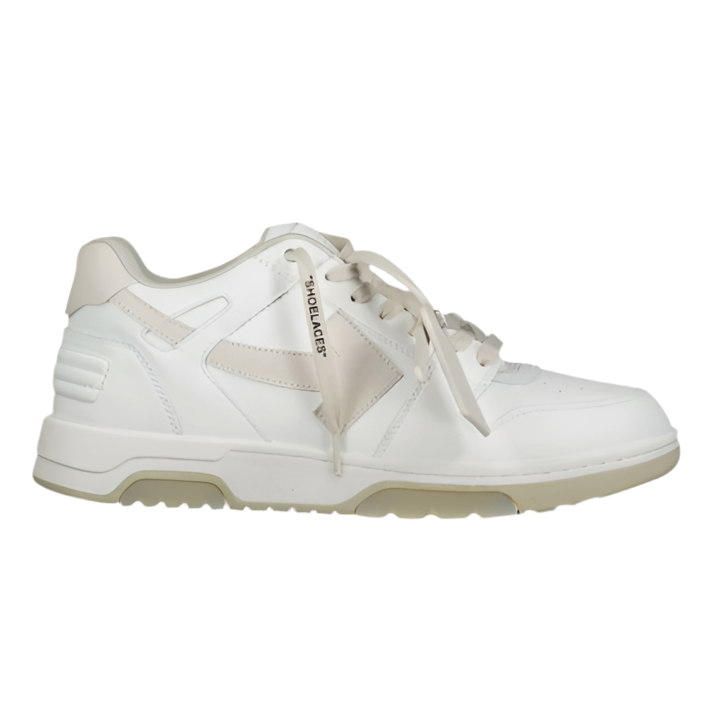 Off White ‘OOO’ Calf Leather Trainer White & Beige