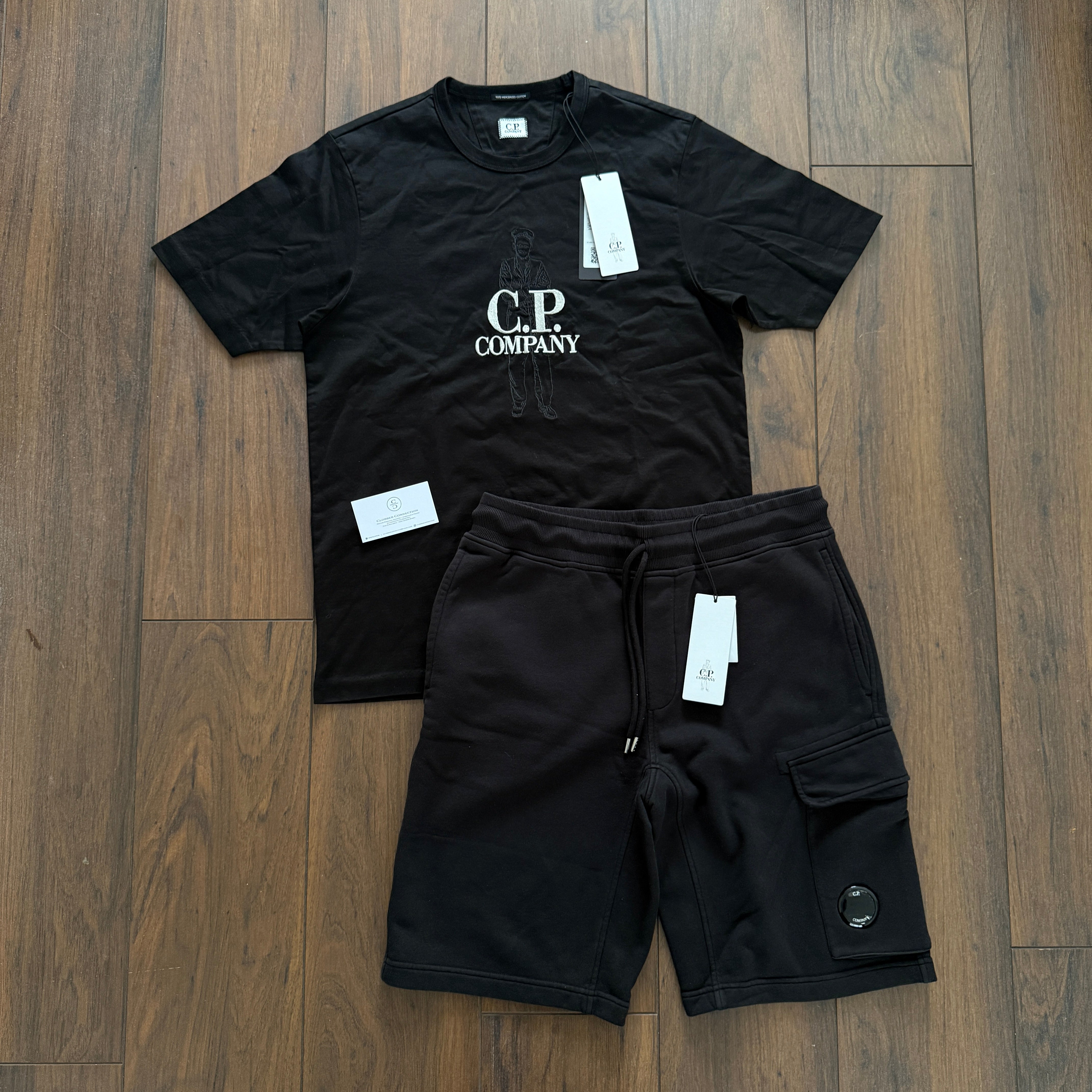 C.P. Company Black Short Set