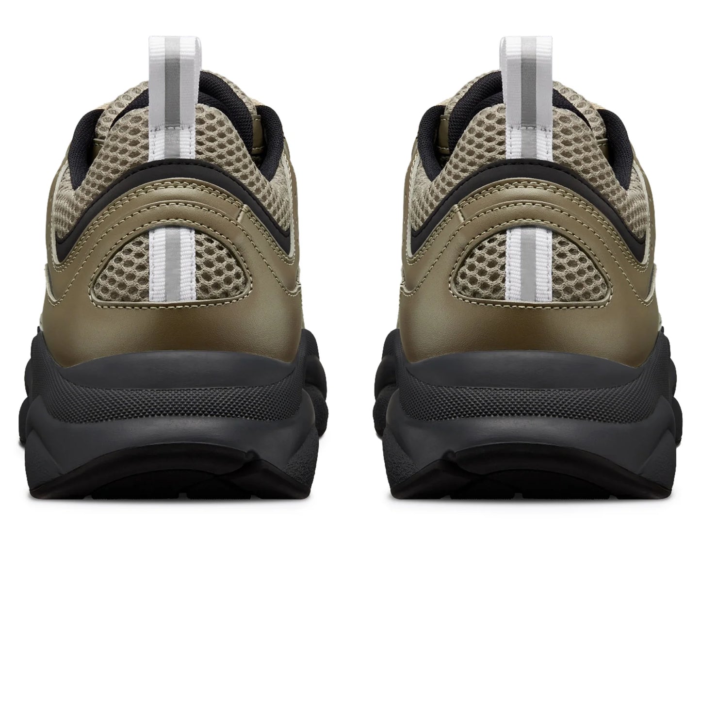 Dior B22 Khaki Black Calfskin Trainers
