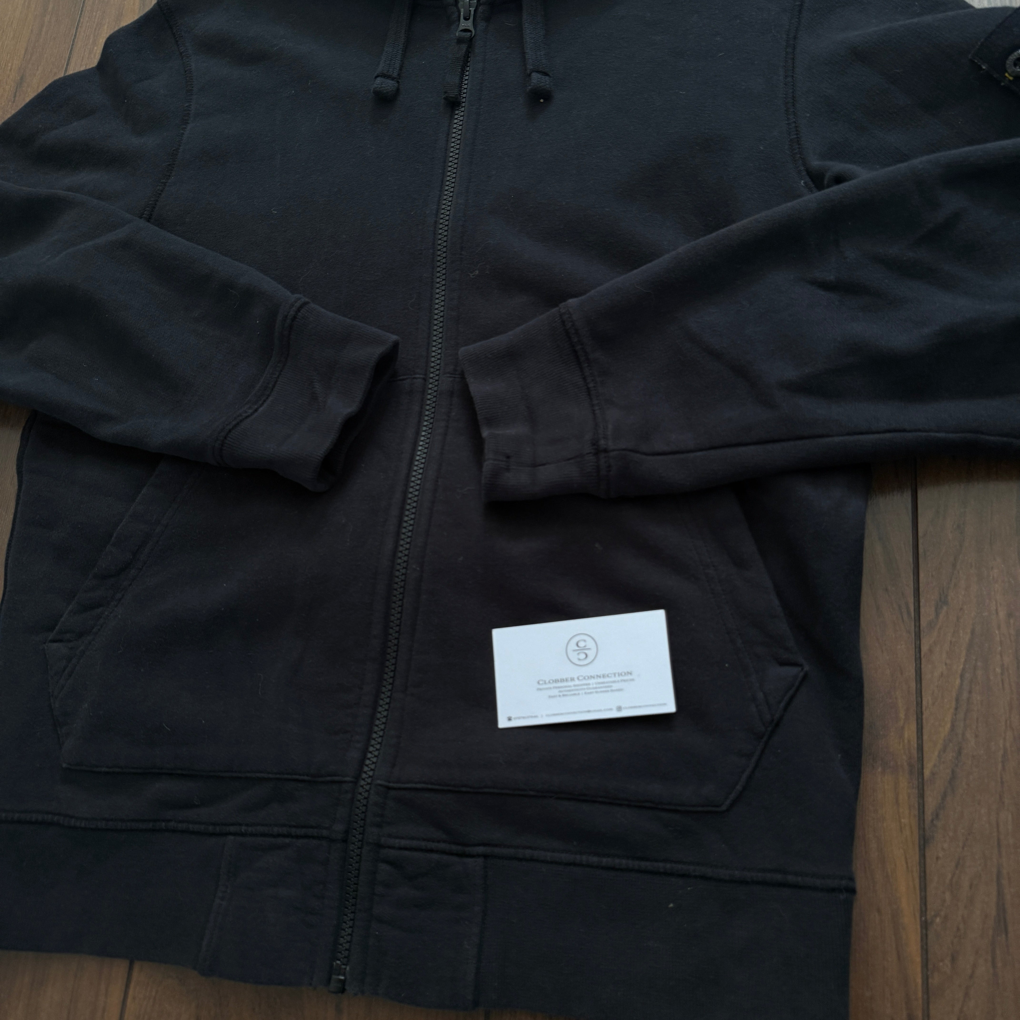 Pre-Loved - Stone Island Zip Up Hoodie - Black
