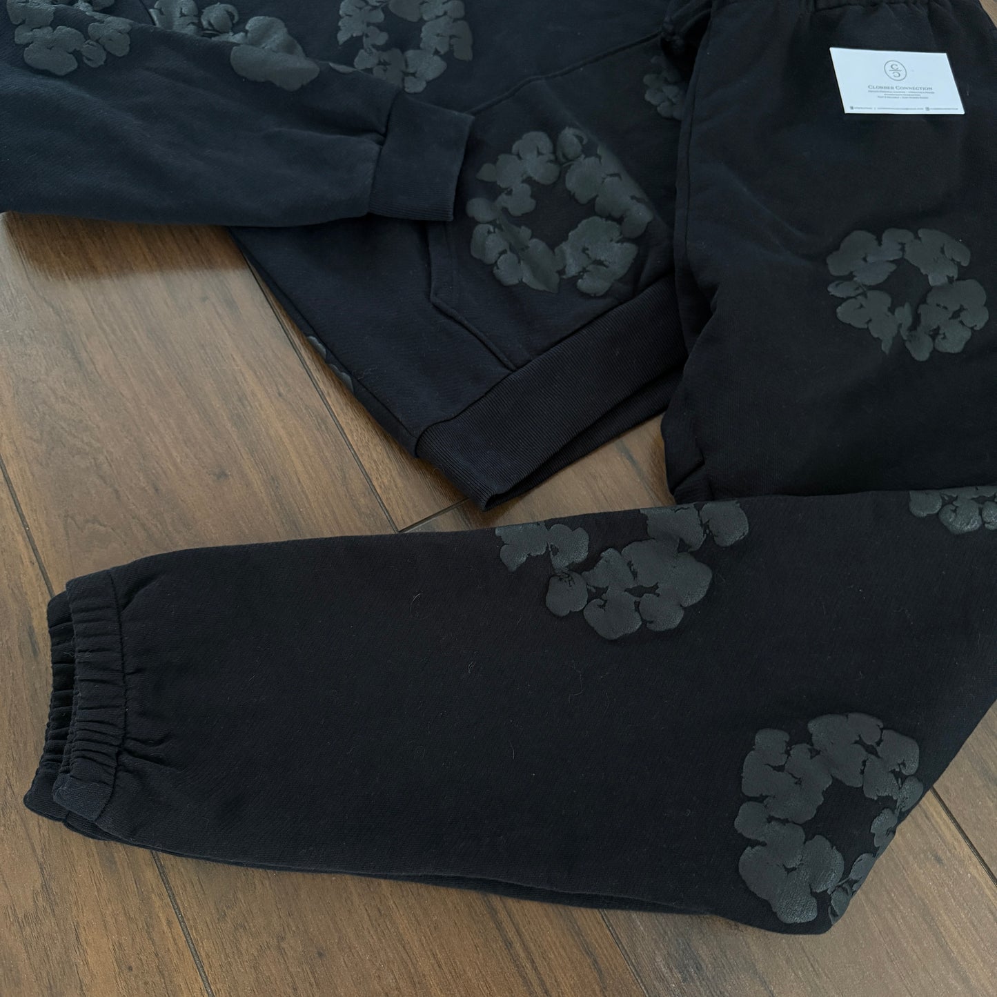 Denim Tears Monochrome Cotton Wreath Tracksuit - Black