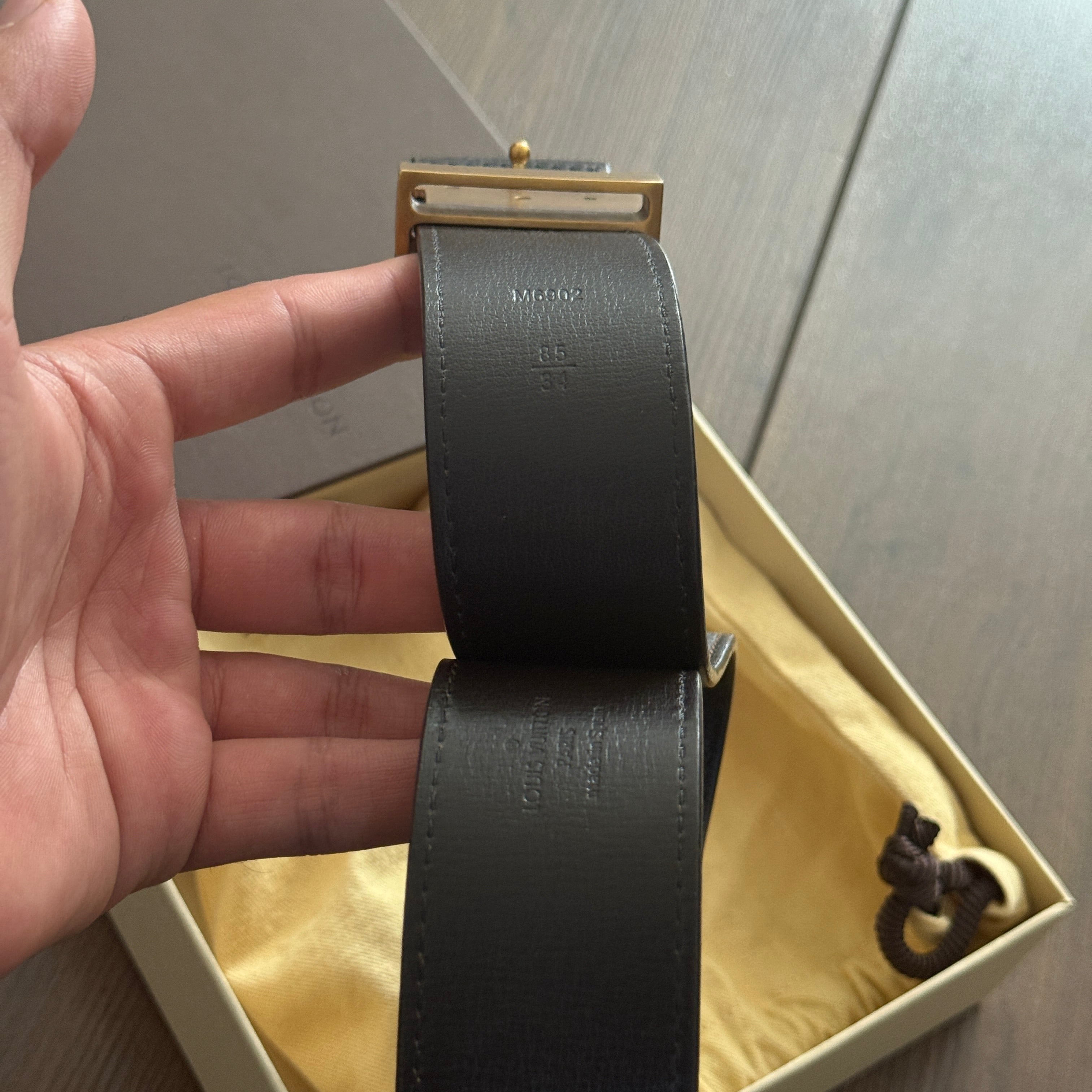 Pre-Loved - Louis Vuitton Plain Belt - Black/Bronze