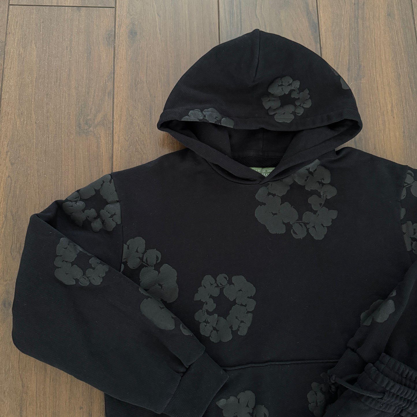 Denim Tears Monochrome Cotton Wreath Tracksuit - Black
