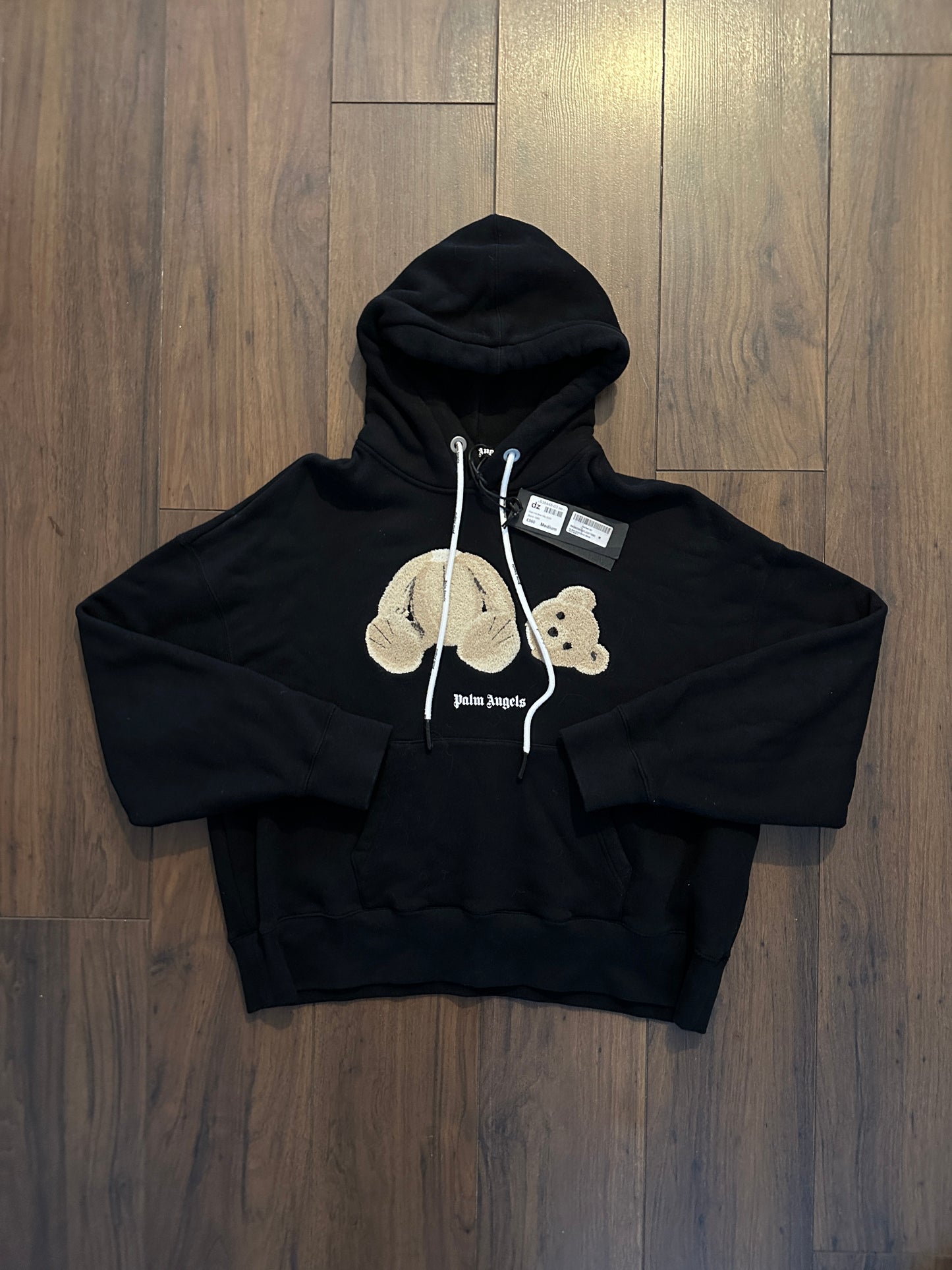 Palm Angels Bear Motif Hoodie- Black