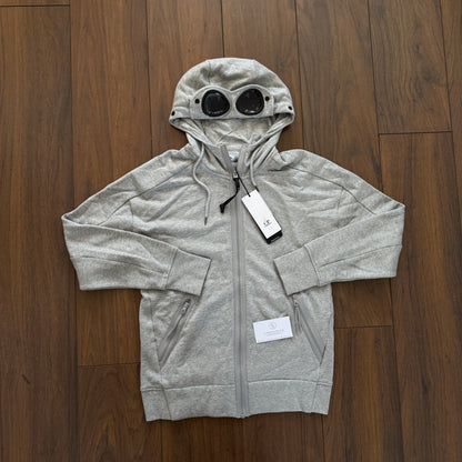 CP Company Diagonal Raised Zipped Goggle Hoodie - Grey