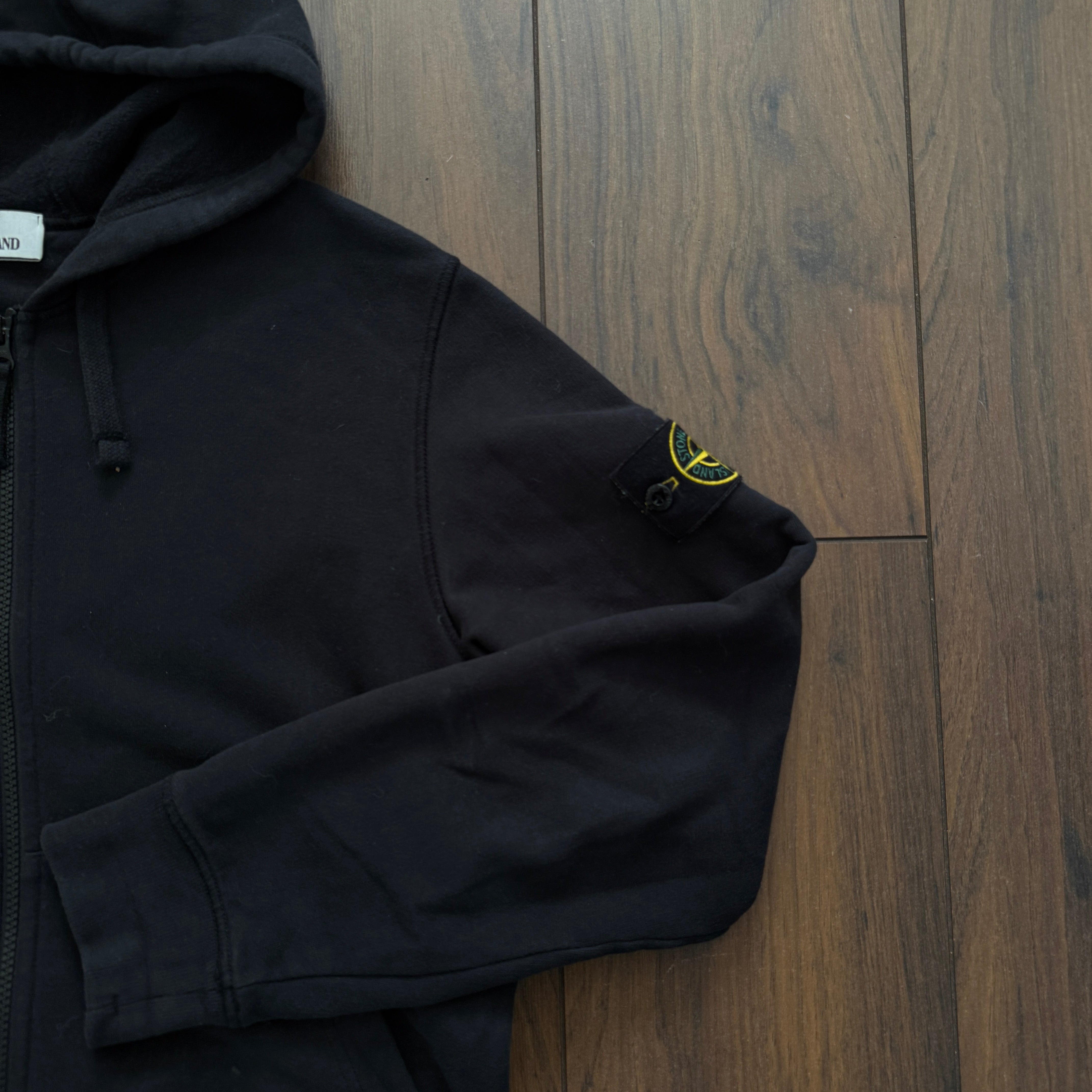 Pre-Loved - Stone Island Zip Up Hoodie - Black