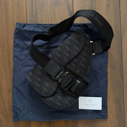 Pre-Loved - Dior Saddle Oblique Bag - Black