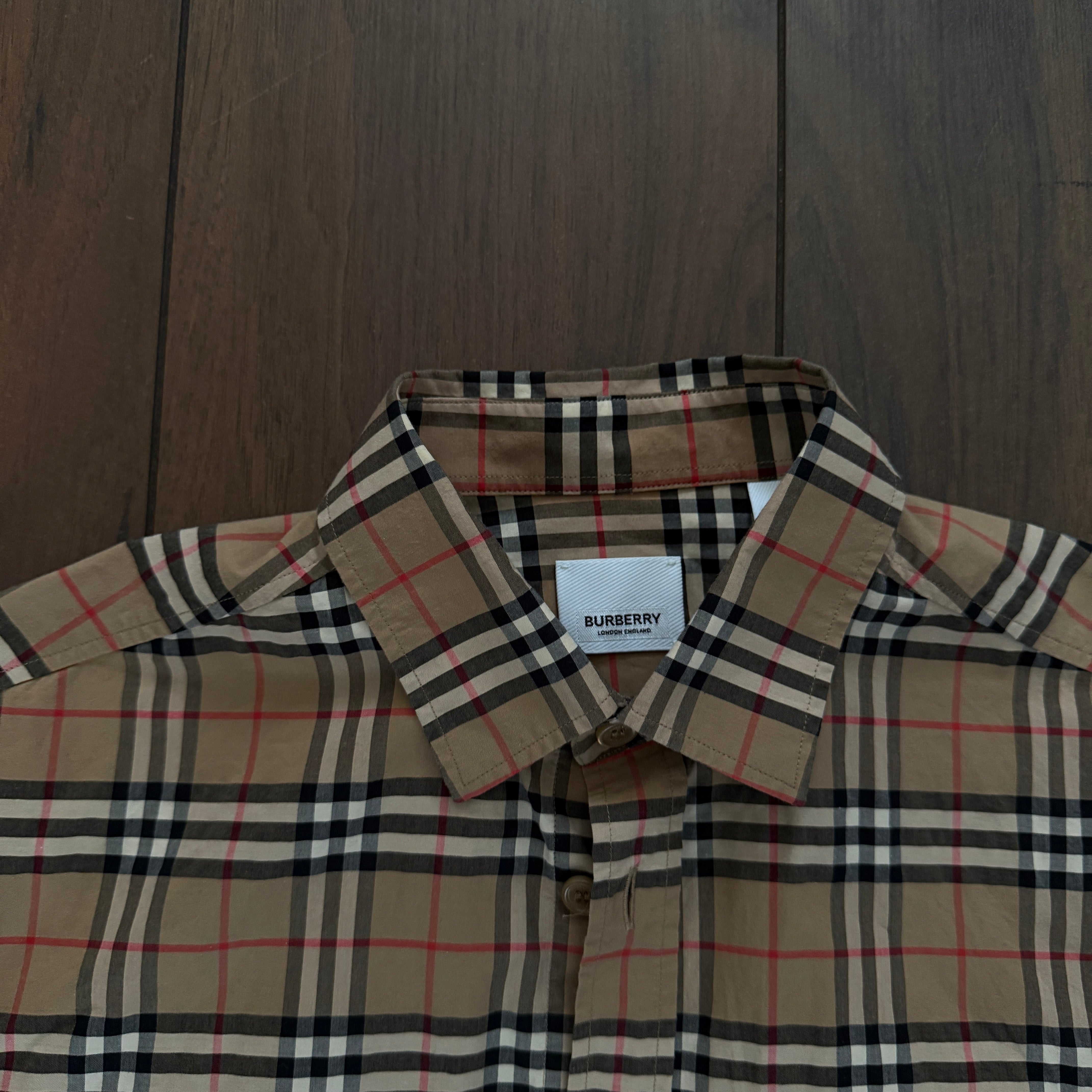 Pre-Loved - Burberry Check Button Up Shirt - Tan
