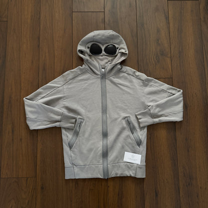 Pre-Loved - CP Company Goggle Zip Up Hoodie - Cement Grey