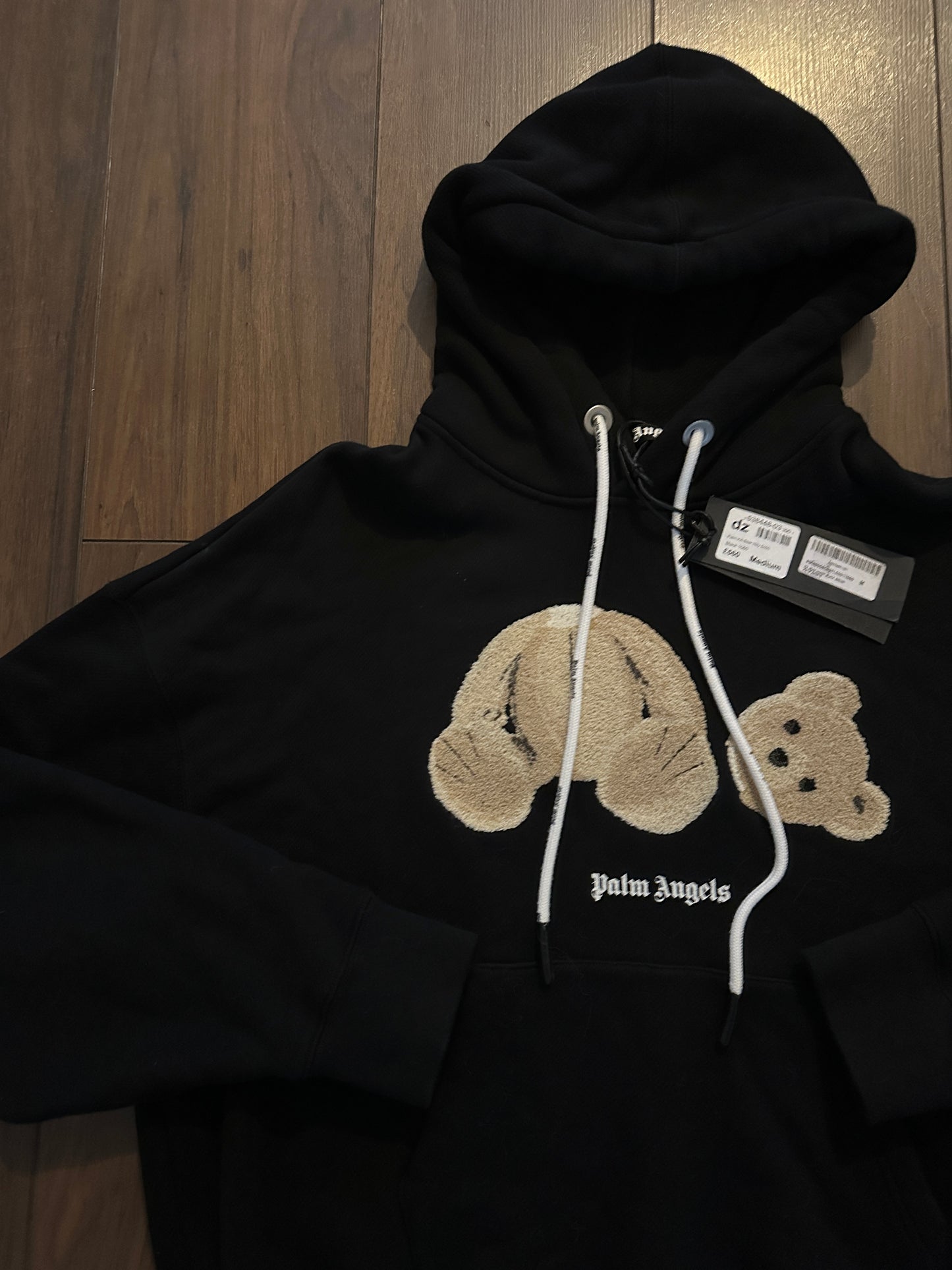 Palm Angels Bear Motif Hoodie- Black