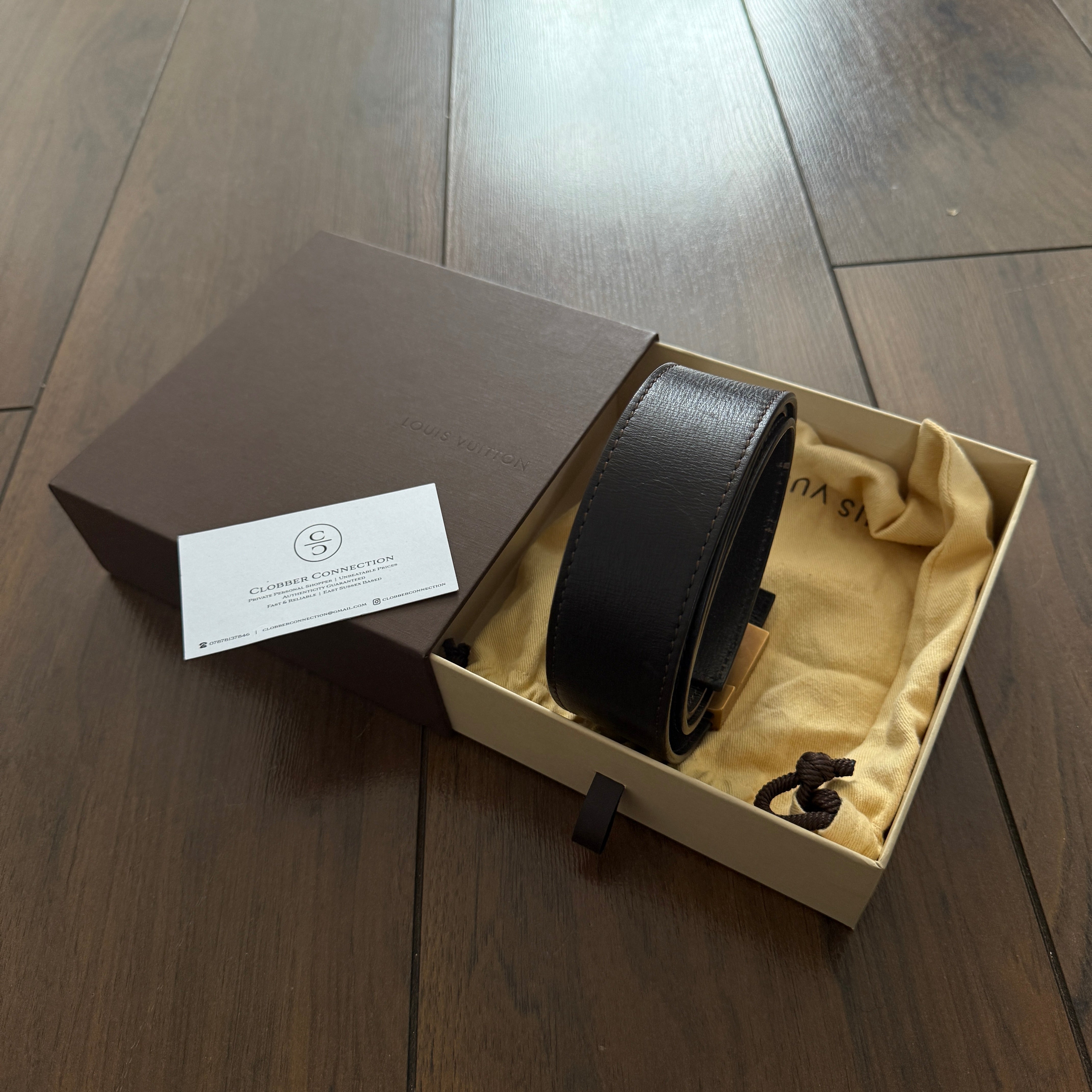 Pre-Loved - Louis Vuitton Plain Belt - Black/Bronze