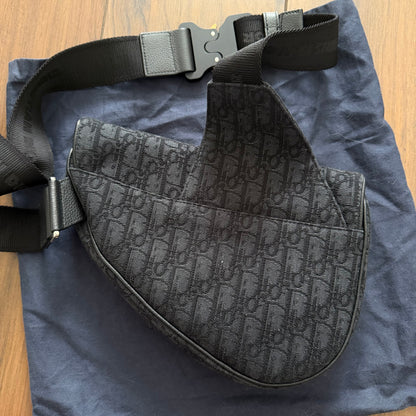 Pre-Loved - Dior Saddle Oblique Bag - Black