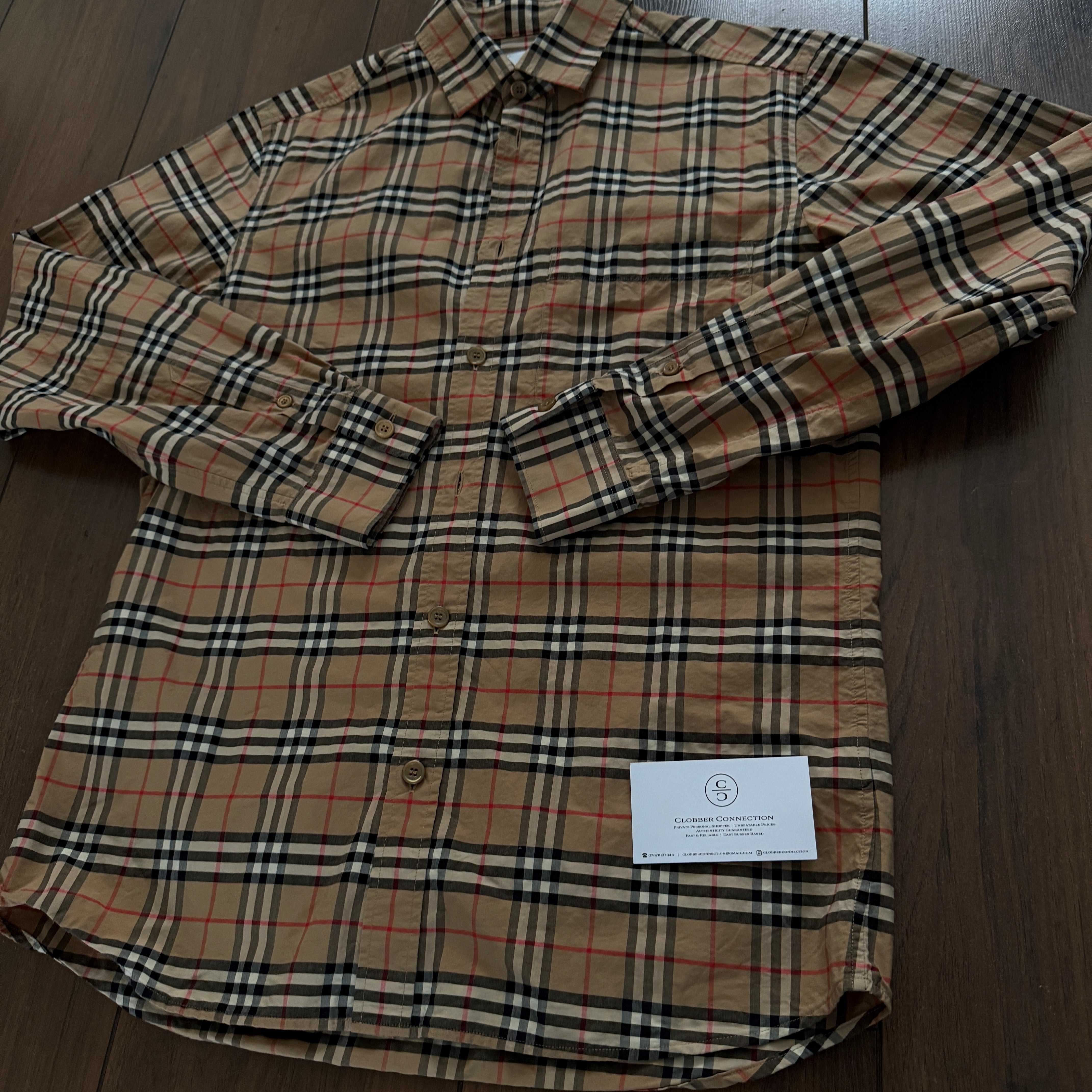 Pre-Loved - Burberry Check Button Up Shirt - Tan