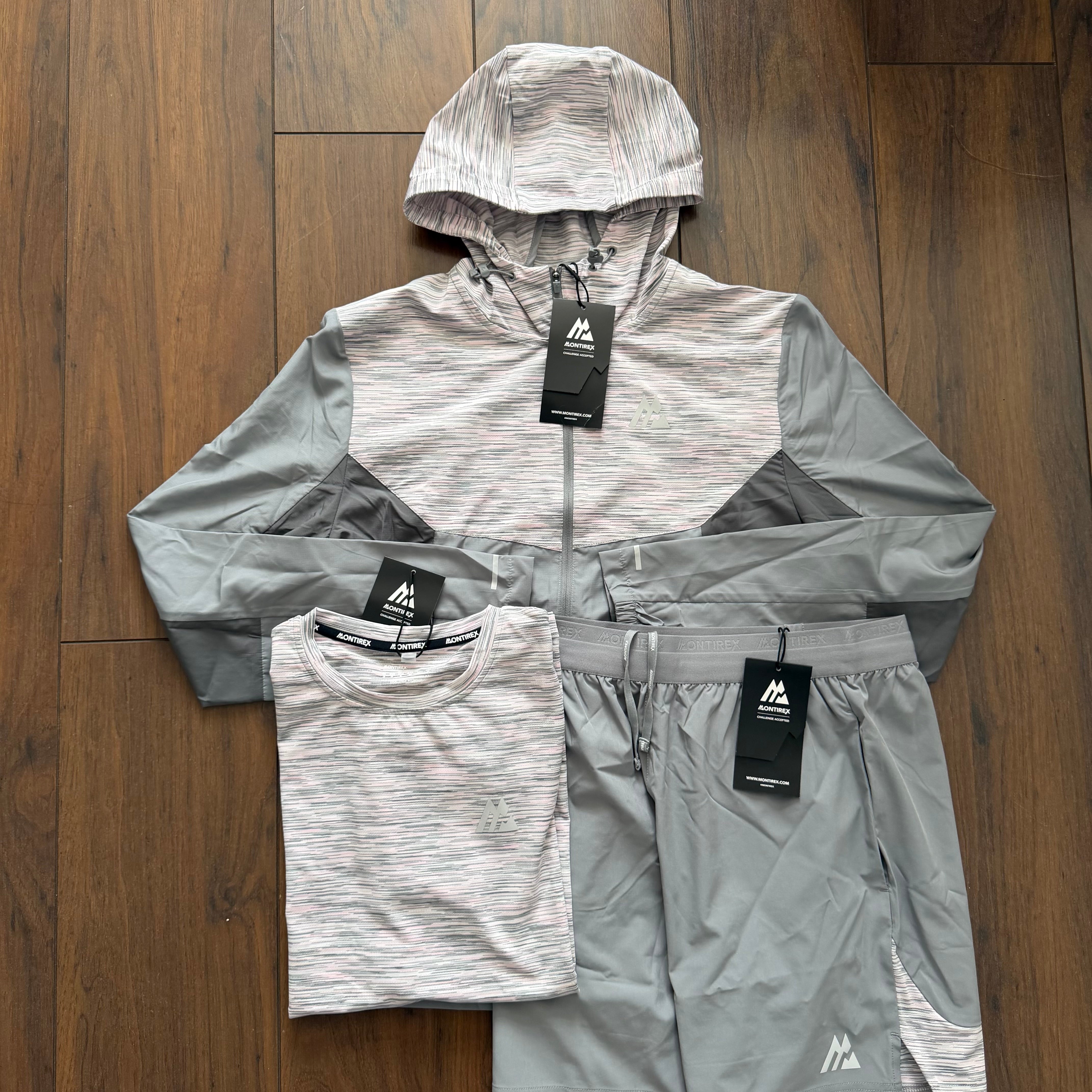 Montirex Windbreaker Trio Set - PLATINUM GREY / LIGHT PINK / WHITE