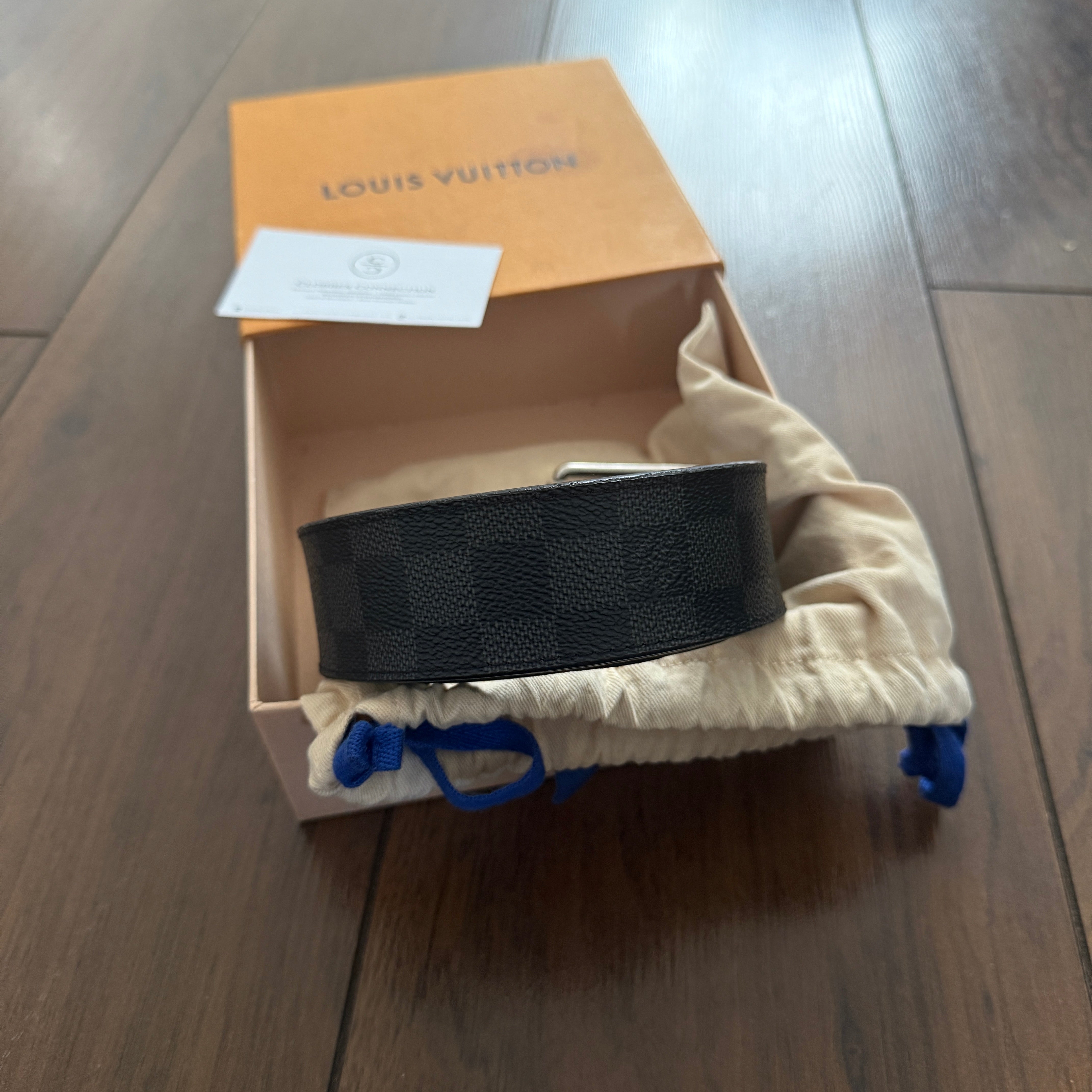 Pre-Loved - Louis Vuitton Damier Belt - Silver