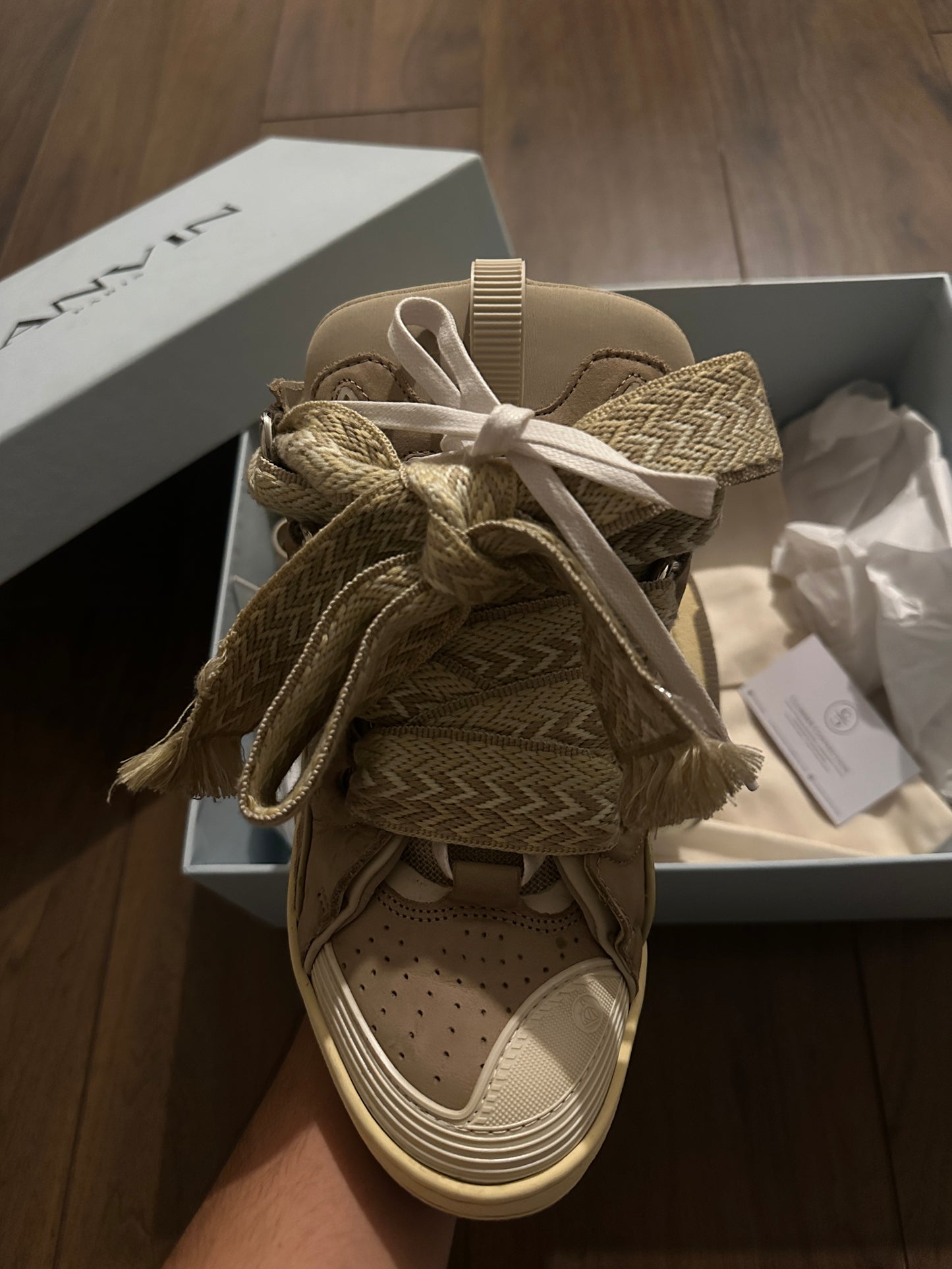 Lanvin Curb Light Sneakers - Ecru