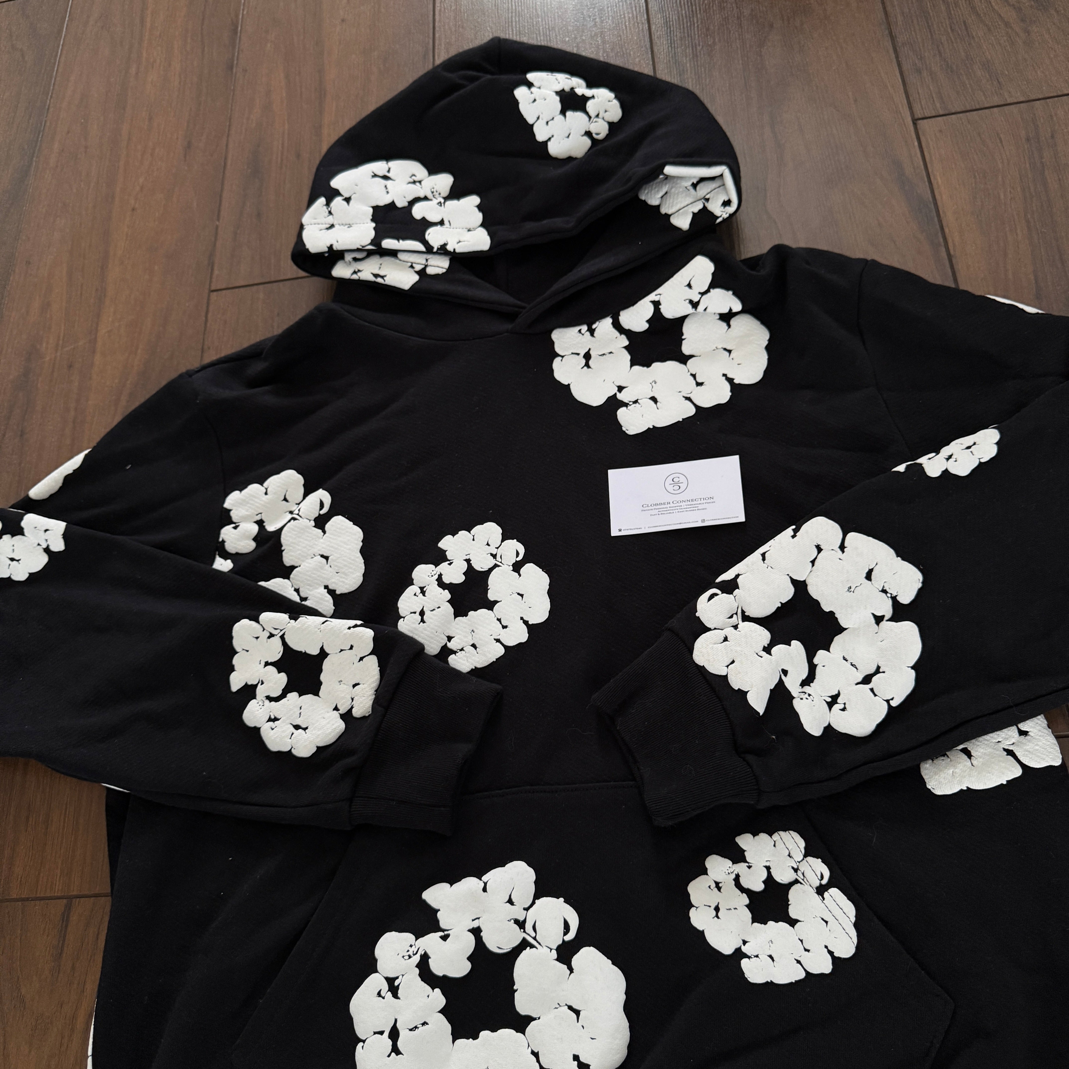 Pre-Loved - Denim Tears Cotton Wreath Hoodie -  Black