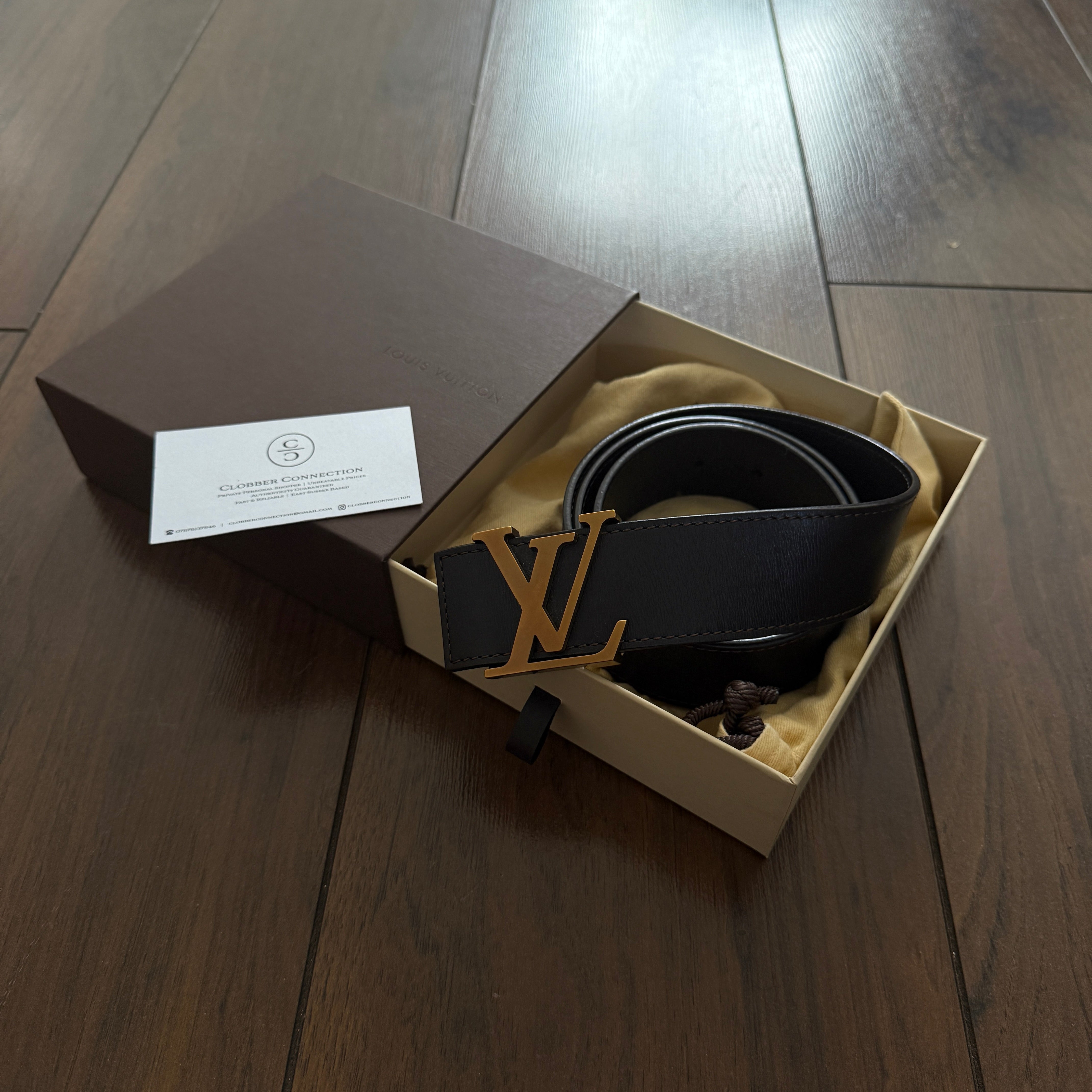Pre-Loved - Louis Vuitton Plain Belt - Black/Bronze