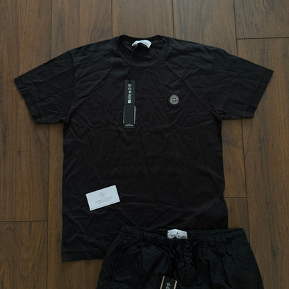 Stone Island T-Shirt/Shorts Set - Black