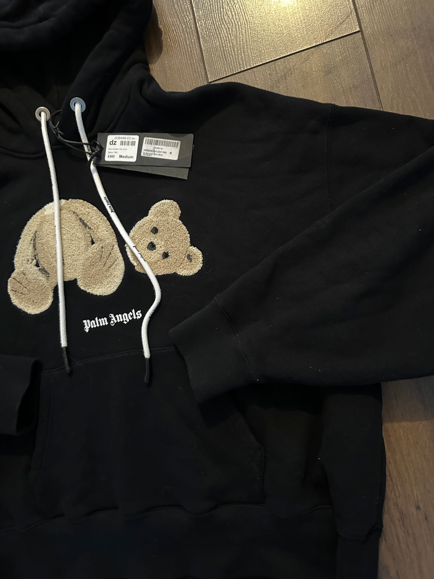 Palm Angels Bear Motif Hoodie- Black