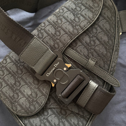 Pre-Loved - Dior Saddle Oblique Bag - Black