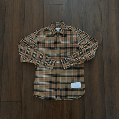 Pre-Loved - Burberry Check Button Up Shirt - Tan