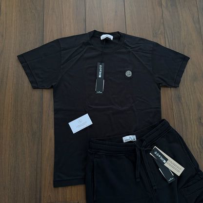 Stone Island T-Shirt/Shorts Set - Black