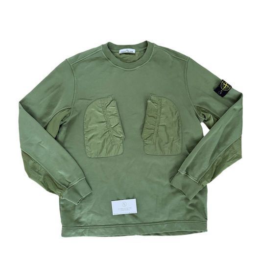 Stone Island Green Nylon Metal Crewneck Sweatshirt