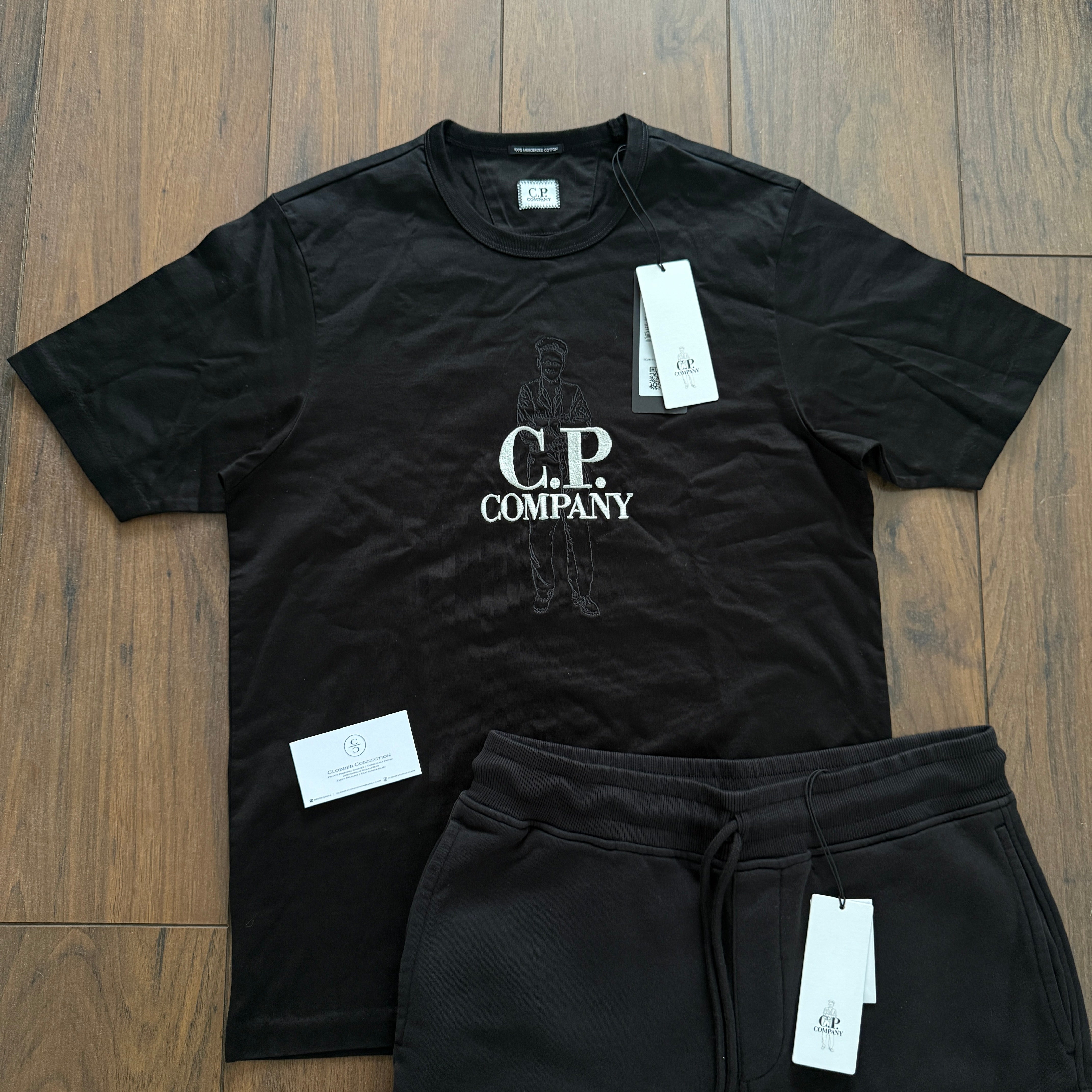 C.P. Company Black Short Set
