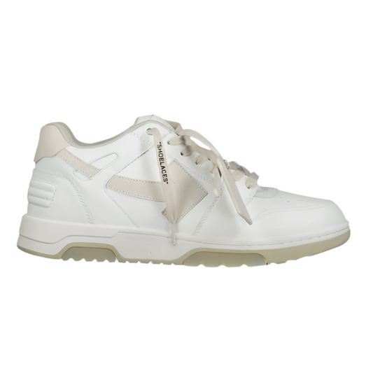 Off White ‘OOO’ Calf Leather Trainer White & Beige