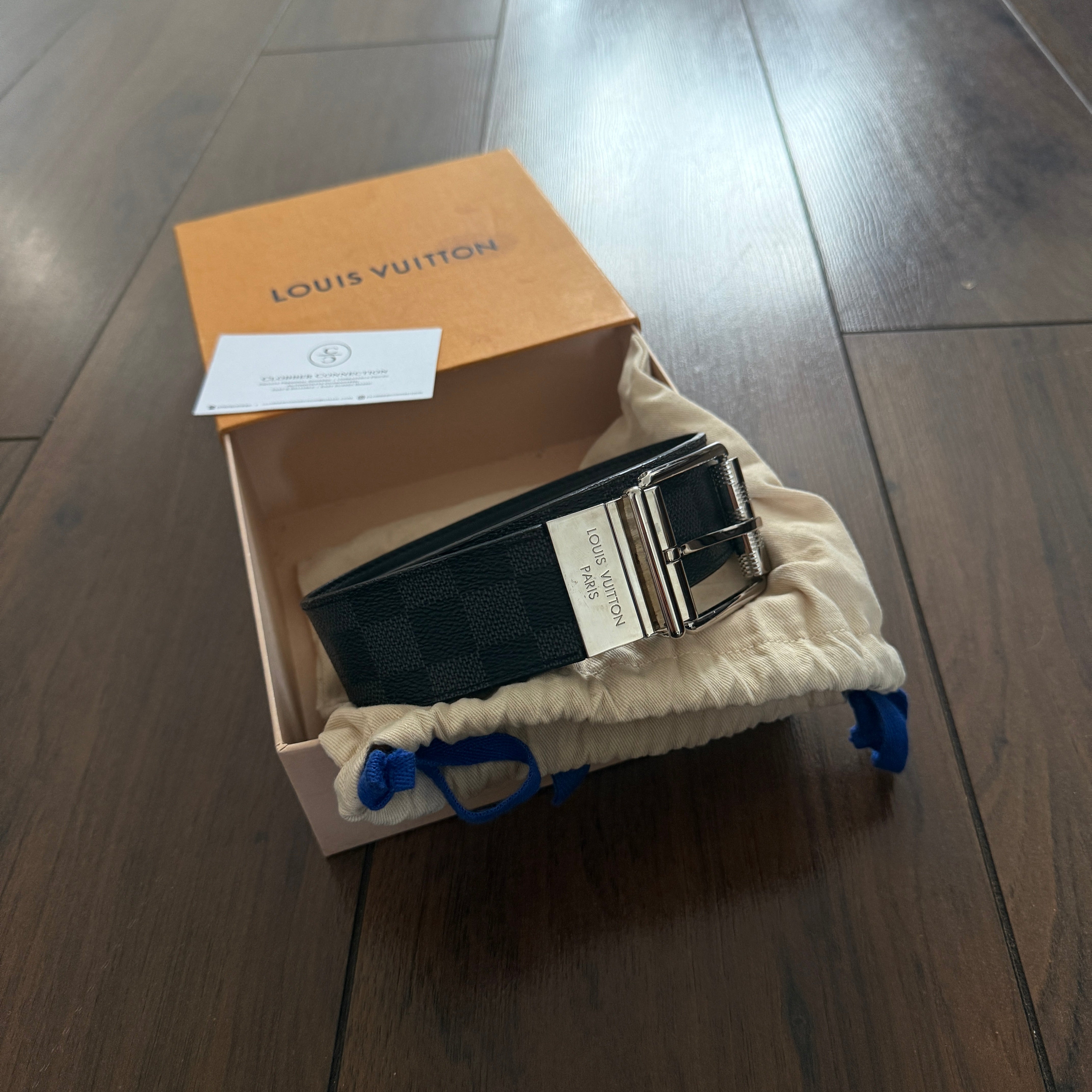 Pre-Loved - Louis Vuitton Damier Belt - Silver
