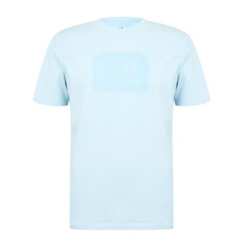 CP Company Light Blue Block Logo T-Shirt
