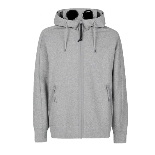 CP Company Diagonal Raised Zipped Goggle Hoodie Grey