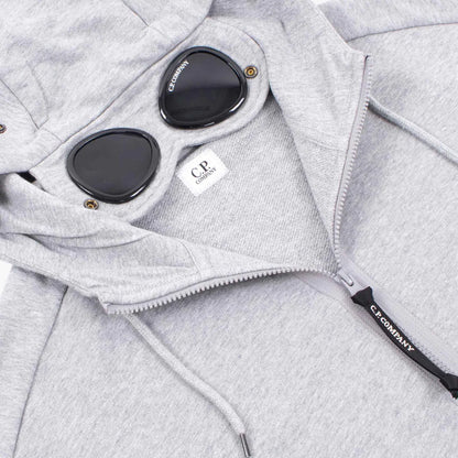 CP Company Diagonal Raised Zipped Goggle Hoodie - Grey