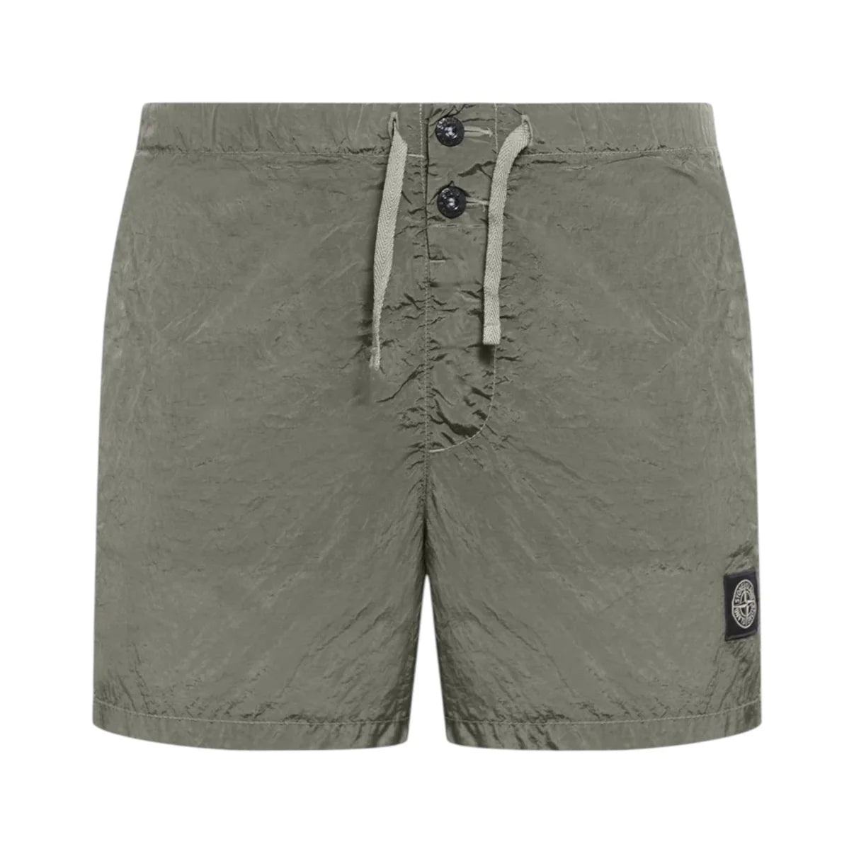 Stone Island Ivory/Green Logo Short Set