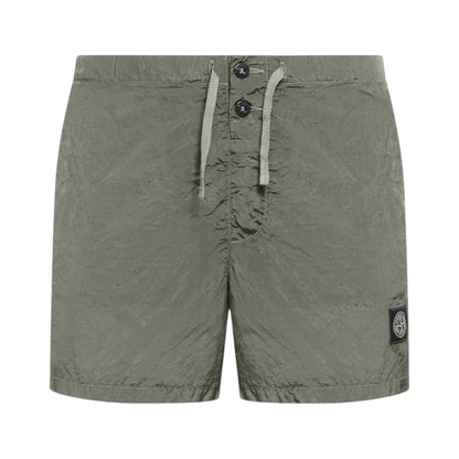 Stone Island Ivory/Green Logo Short Set