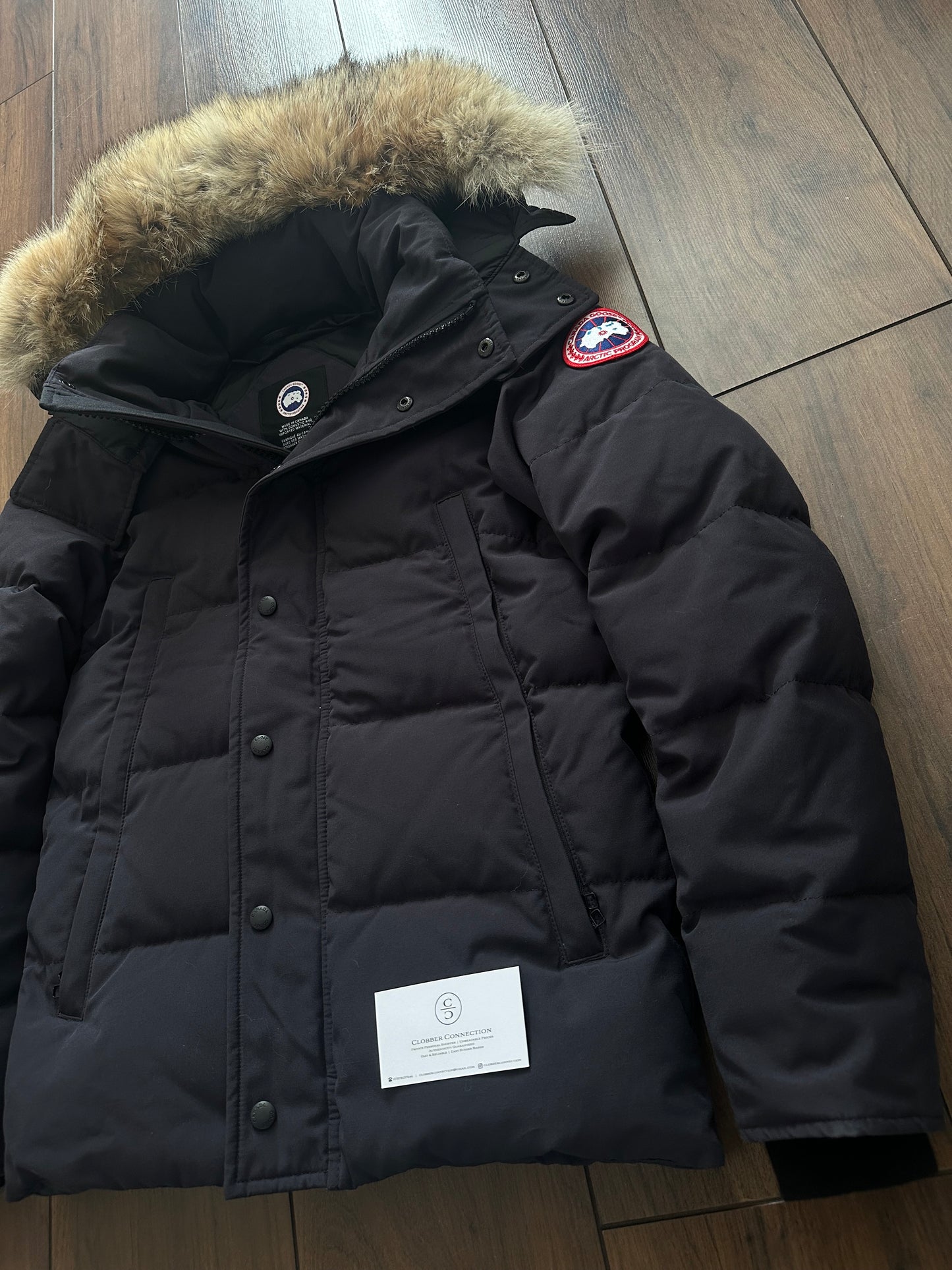 Canada Goose Wyndham Parka Coat -  Navy/Red Badge