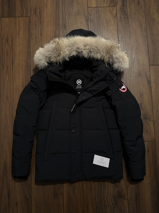 Canada Goose Wyndham Parka Coat -  Navy/Red Badge