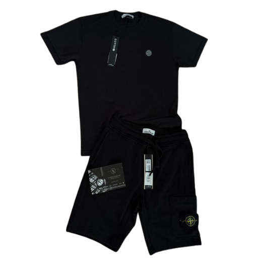 Stone Island T-Shirt/Shorts Set - Black