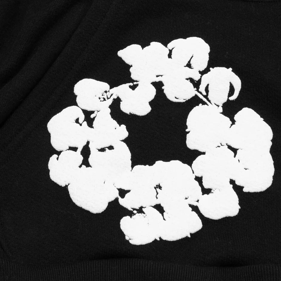 Denim Tears Cotton Wreath Hoodie -  Black